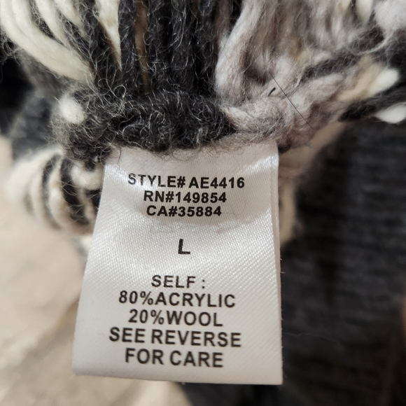 Sadie & Sage Nordic Sweater – Charcoal, Light Gray & White ,Womens Large - Picture 5 of 6